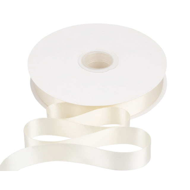 Joycrosso 1 Inch Ivory Solid Satin Ribbon, 100 Yards Double Faced Satin for Gift Wrapping Floral Bouquets Wedding Party Decoration