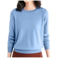thumbnail image 1 of TJAZFJPA Chandails d'Automne pour Femmes 2024 Col en V Court Chandail de Base en Laine pour Femmes Hauts Col Rond Manches Longues Voyage Randonnée T-Shirt T-Shirt Chandail Chandail Vintage Chandails pour Femmes, 1 of 8