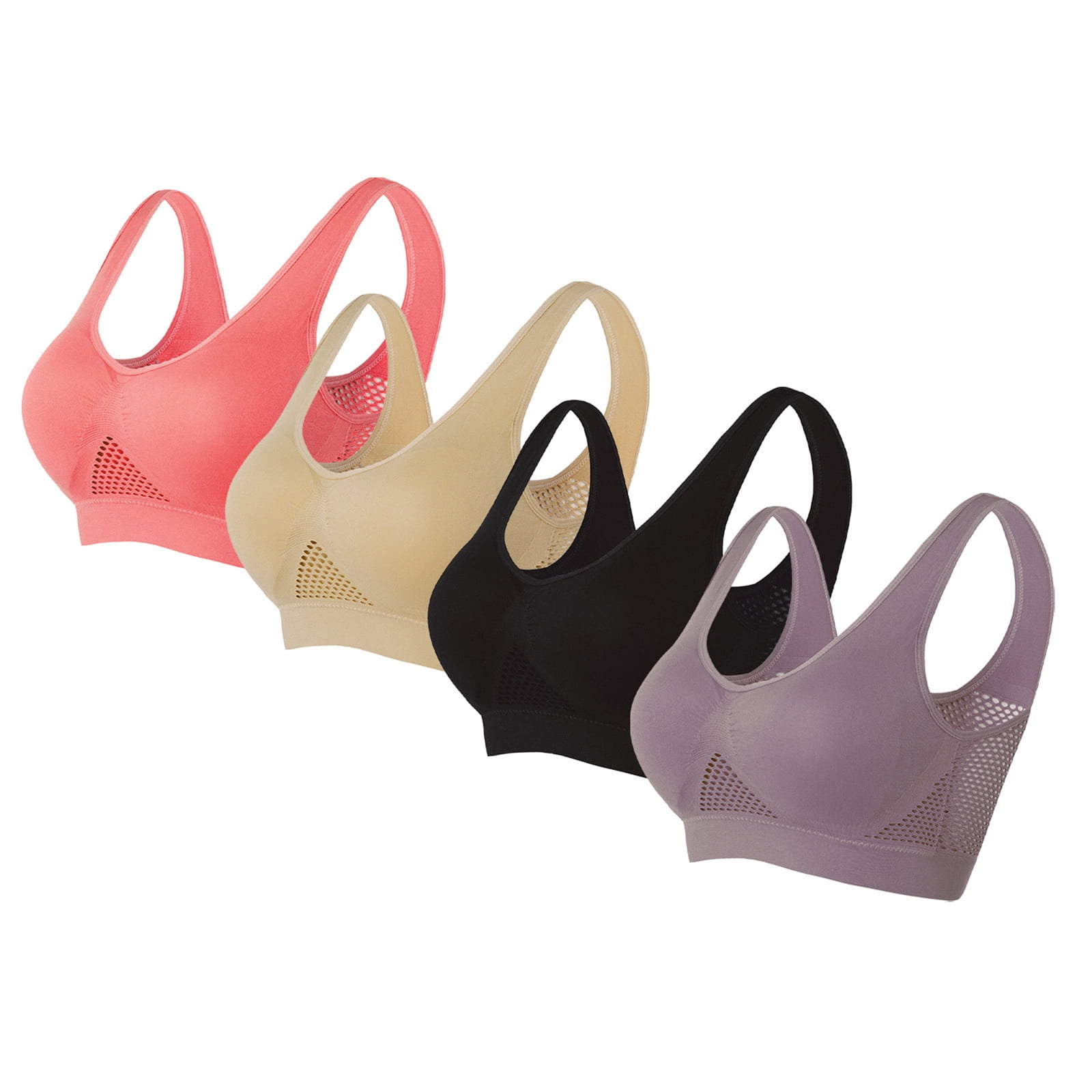 Cameland High Impact Sports Bras for Women 4PC Seamless Comfort Breathable Workout Gym Yoga Activewear Bras for Women