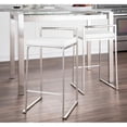 thumbnail image 1 of Heavenly Collection White PU Stool, White Bar Stool, White PU Bar Stool, PU Bar Stool with Chrome Finish, White Stool with Stainless Steel Frame, Low Back PU Bar Stool, Kitchen Stool, Island Stool, In, 1 of 8