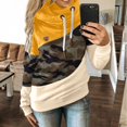 thumbnail image 2 of Pxiakgy Sweat à Capuche Long Manches Décontracté Contraste Camouflage pour Femmes Jaune TG, 2 of 2