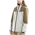 thumbnail image 1 of WRKEKC Women's Solid Color Hooded Jacket Long Sleeve Zipper Front Windproof Waterproof Winter Coat, 1 of 4