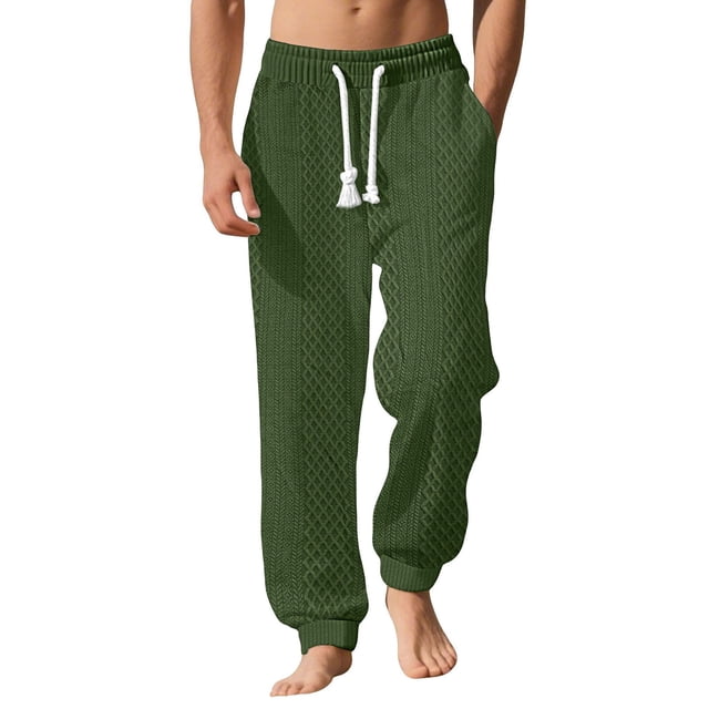 Plebaso Men's Sweatpants Elastic Bottom with Pockets Casual Drawstring Mens Textured Joggers Activewear