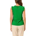 thumbnail image 3 of INSPIRE CHIC Blouse Sans Manches pour Femme, à Volants, Plissée, Blouse CHIC pour le Travail, m Vert, 3 of 6