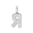 thumbnail image 4 of Pendentif Breloque Initiale -R - en Or Blanc 14K avec Diamants d'Accent (Sans Chaîne), 4 of 5