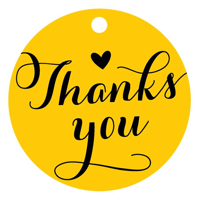 100 PCS Personalized Thank You Hang Tags Custom Wedding Favors Gift Circle Paper Tags