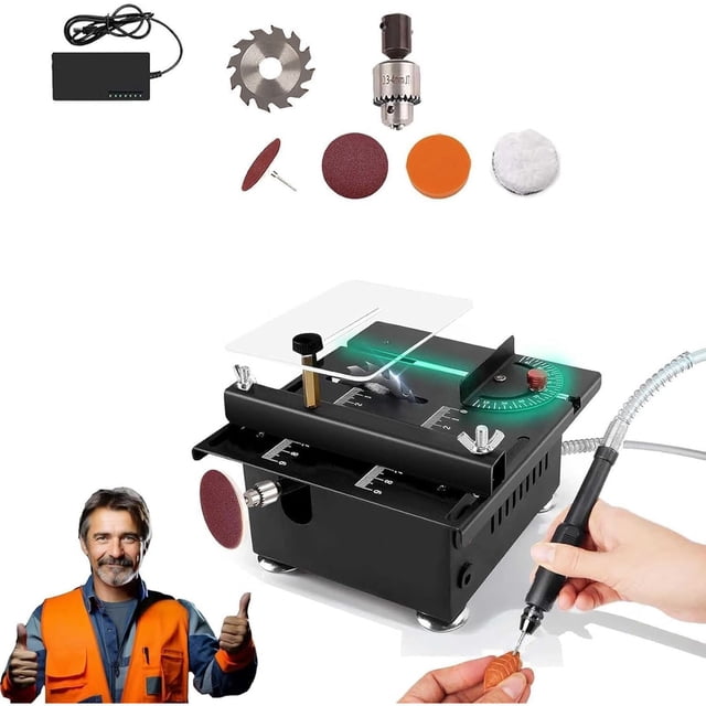 WIFKLSIIPG Mini Mul.ti Functional Table Saw Mini Table Saw for Crafts Mini Table Saw for Wood Cutting Adjustable Portable Mini Table Saw for Wood Cutting