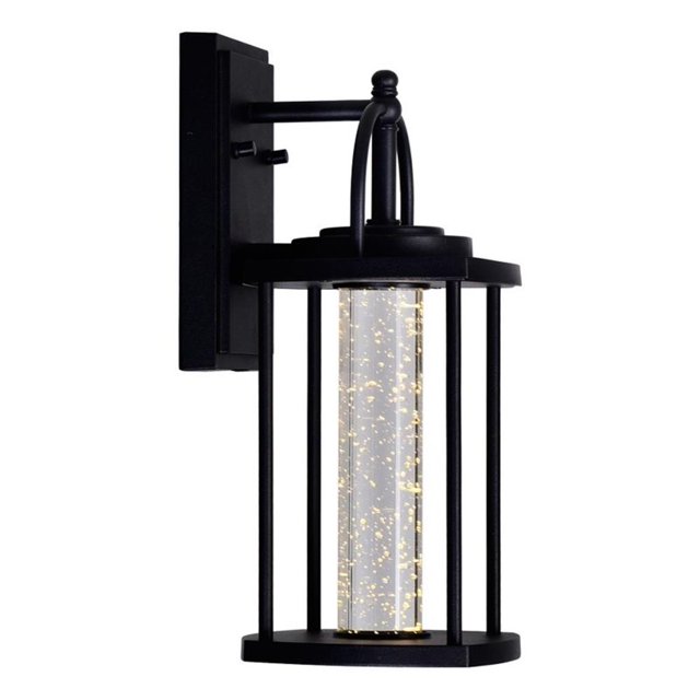 CWI Lighting Lanterne Murale Extérieure Noire à DEL en Bois Vert