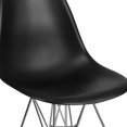 thumbnail image 3 of 2 pièces Chaise de la série Elon en plastique noir avec base chromée, 3 of 9