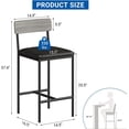 thumbnail image 4 of Ourlova Bar Stools Set of 4 - Kitchen Bar Stools with Footrest - PU Upholstered Counter Height Barstools - Bar Chairs with Back for Kitchen Island/Apartment/Counter Bar - Easy Assembly - Gray, 4 of 6