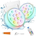 thumbnail image 2 of Dvkptbk Chargement Usb Led13 Lumières RVB Changement de Couleur Rf Télécommande Lumières de Plongée Minuterie Lumières de Fond de Piscine 20 ml Lumière de Piscine Natation, 2 of 9