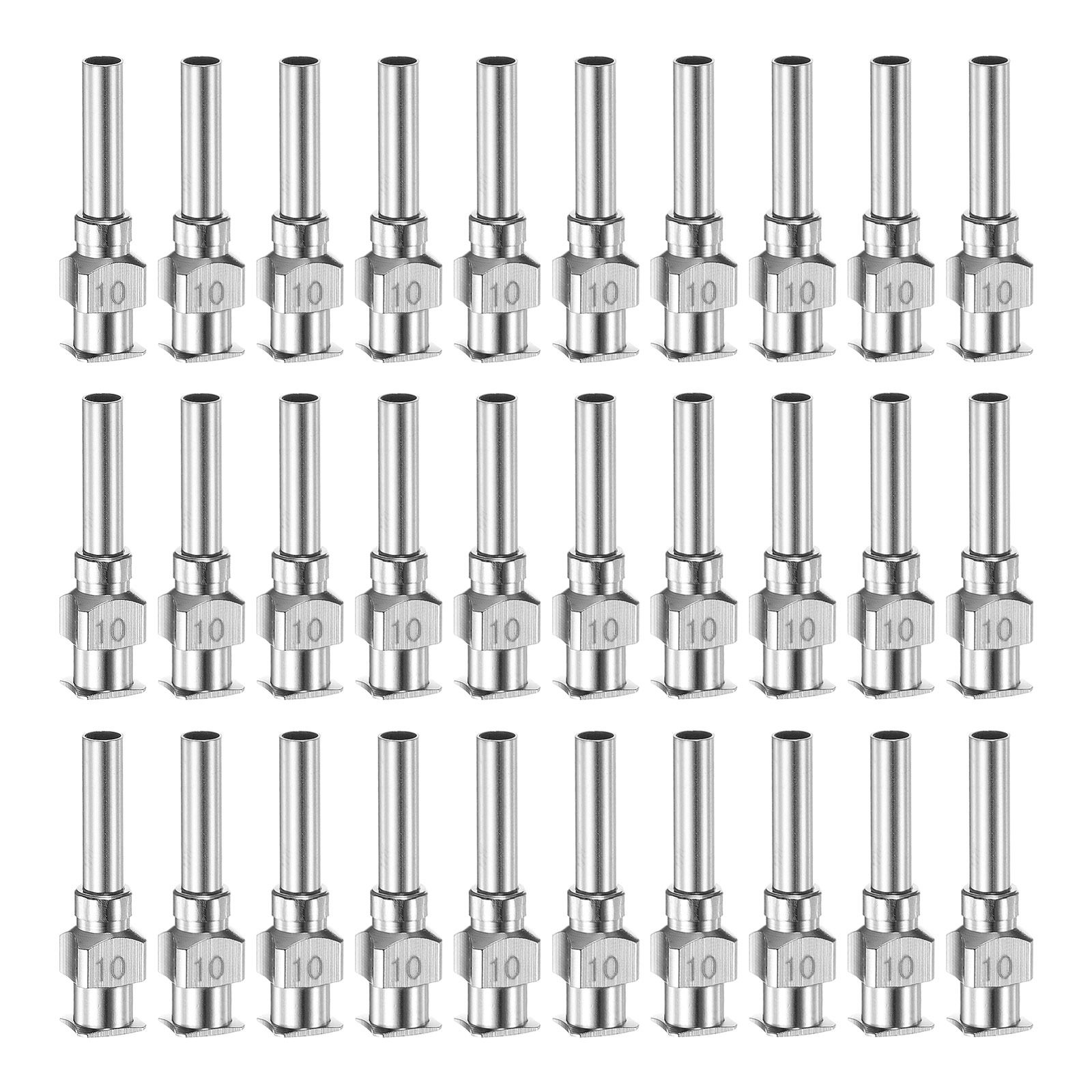 Unique Bargains 30 Pcs Aiguilles de Distribution en Acier Inoxydable 10G, Tube d'Aiguille de Colle 1/2 Pouces Embout Émoussé