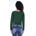 thumbnail image 4 of Moomaya T-Shirt Court à Manches Longues pour Femmes avec Nœud à l'Avant, T-Shirt d'Été Uni, Hauts, 4 of 7