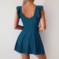 thumbnail image 3 of Plus Size High Neck Swimsuit Women's Swim Romper Sleeveless Solid Push Up Padded Ruffle Cap Sleeve, 3 of 6
