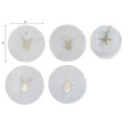 thumbnail image 3 of 4Pc White Marble Round Coaster W/ Deer Head Brass Inlay (4X4"), 3 of 4