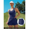 thumbnail image 4 of Women Tennis Dress with Built-in Bra and Pockets Shorts Racerback Athletic Dresses, 4 of 8