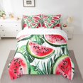 thumbnail image 2 of Erosebridal Ensemble de Literie 3D Melon D\'eau Grand Lit, Ensemble de Lit Thème Fruit, Blanc Rouge Vert, Réversible 7 Pcs, 2 of 5