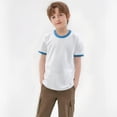 thumbnail image 2 of WEIYLL T-Shirts Garçons Patchwork Coloré Manches Courtes Col Rond Vêtements Enfants pour 4-5 Ans, 2 of 9