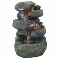 thumbnail image 2 of Sunnydaze Tabletop Water Fountain - Stacked Rocks 10.5 Inch Relaxing Desktop Water Fountain with LED Lights - Office, Bedroom, Living Room, 2 of 11