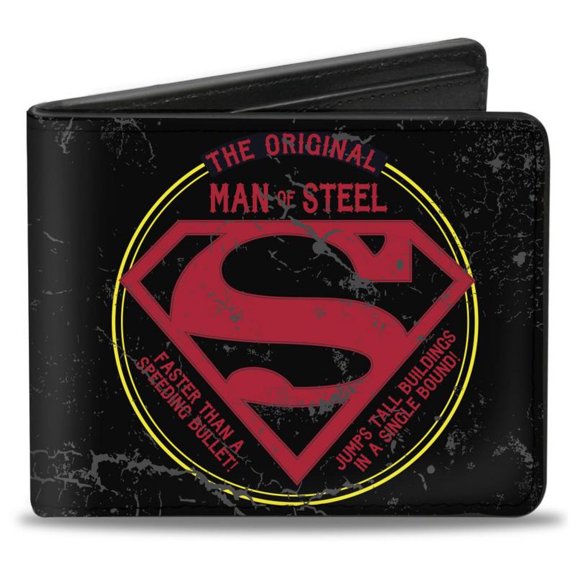 Superman DC Comics The Original Man of Steel Badge Bi Fold Wallet