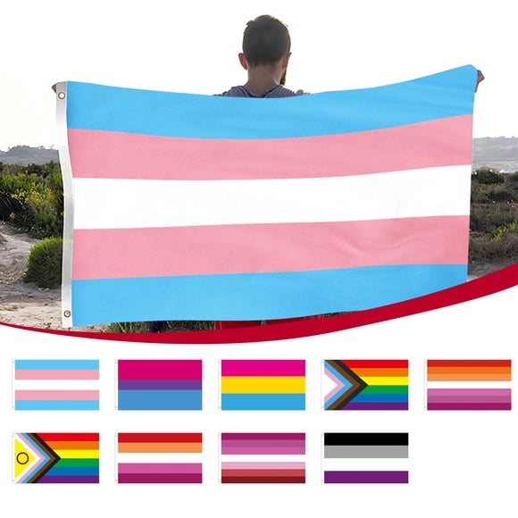 HOARBOEG Flag Flag Progress LGBT Flags 3x5 Outdoor Bisexual All Inlcusive Flag Heavy Duty Polyester Flags Deco Bisexual Lesbians
