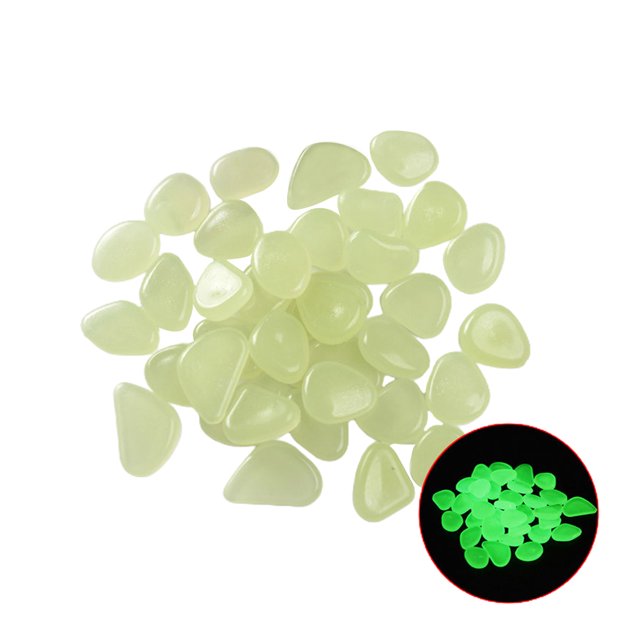 100PCS Glow Stones Pebble Simulation Cobble Man Made Rock Fish Tank Pebbles Resin Gardening Decorations,2.2CM