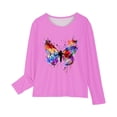 thumbnail image 4 of RXIRUCGD Chemises à Manches Longues pour Filles, Col Rond Mignon, Blouses Décontractées Élégantes (Rose, Taille : 4-5 Ans), 4 of 5