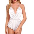 thumbnail image 1 of LSLJS Dames Mignonne Fille Uni Mignonne Érotique Col en V Dentelle Combinaison Ensembles de Lingerie, Ensembles de Lingerie, 1 of 4