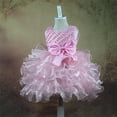 thumbnail image 2 of MIASHUI Robe de Demoiselle d'Honneur Robe de Bal de Fête de Mariage Robe de Princesse Formelle avec Perle et Nœud, Rose, 12-18 Mois, 2 of 4