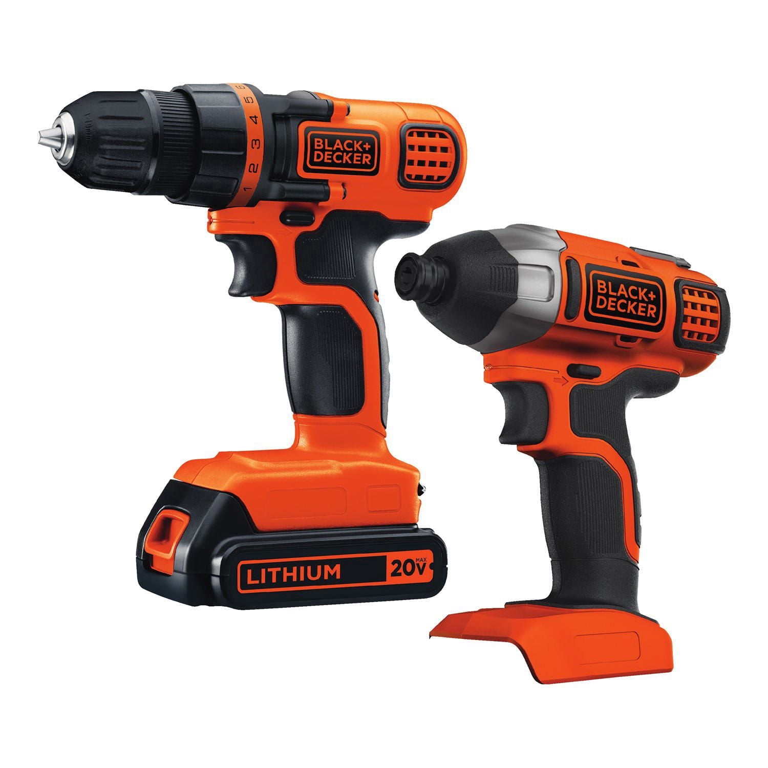 BLACK+DECKER BD2KITCDDI 20V MAX Lithium Ion Drill/Driver and Impact Driver Combo Kit