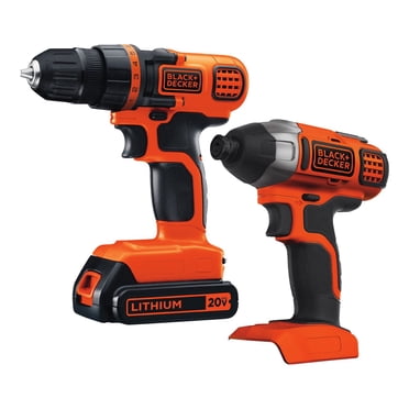 Ens. combiné de perceuse/visseuse et tournevis BD2KITCDDI de BLACK+DECKER à choc 20 V MAX lithium ion