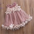 thumbnail image 3 of ITFABS Bébé Tenue d'Été, 3D Fleur O-Cou Sans Manches Robe Princesse en Tulle, 3 of 7