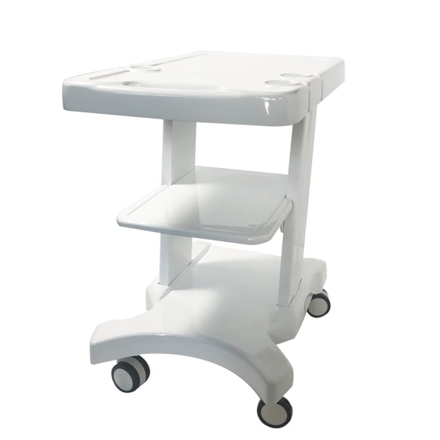 INTBUYING Chariot Mobile Conçu pour les Systèmes Portatifs d'Imagerie d'Échographie et de Numérisation, Doté d'Une Finition Blanche avec Trois Niveaux, Incluant une Plaque Supérieure avec Trois Porte-Sondes. le Chariot Mesure 22 Pouces de Longueur, 11 Pouces de Largeur et 25 Pouces de Hauteur Lorsqu'il Est Assemblé. Il Est Équipé de Quatre Roues, Deux d'Entre-elles Ont des Freins pour la Stabilité, le Rendant Facile à Déplacer et à Sécuriser. Convient pour Transporter des machines B-Ultraasonic, des Scanneurs Ou des Moniteurs,