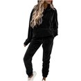 thumbnail image 1 of Yuyuzo Womens Velour Sweatsuits 2 Piece Outfits Hooded Pullover Sweatshirt Sweatpants Tracksuits Matching Set, 1 of 7