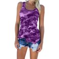 thumbnail image 1 of MAWCLOS Débardeurs pour Femmes Camouflage Gilet Sans Manches T-Shirts Basiques Tenue Quotidienne Blouse à Col Rond Violet G, 1 of 6