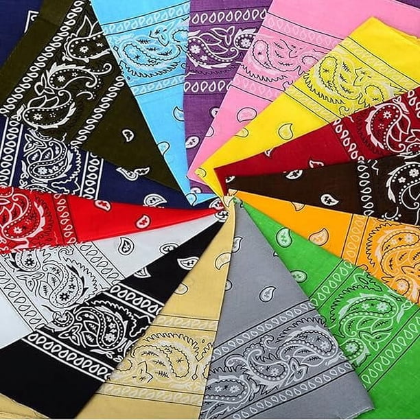 Zhuge 2pcs Paisley Cotton Bandanas Square 22 Inch(Dark Red