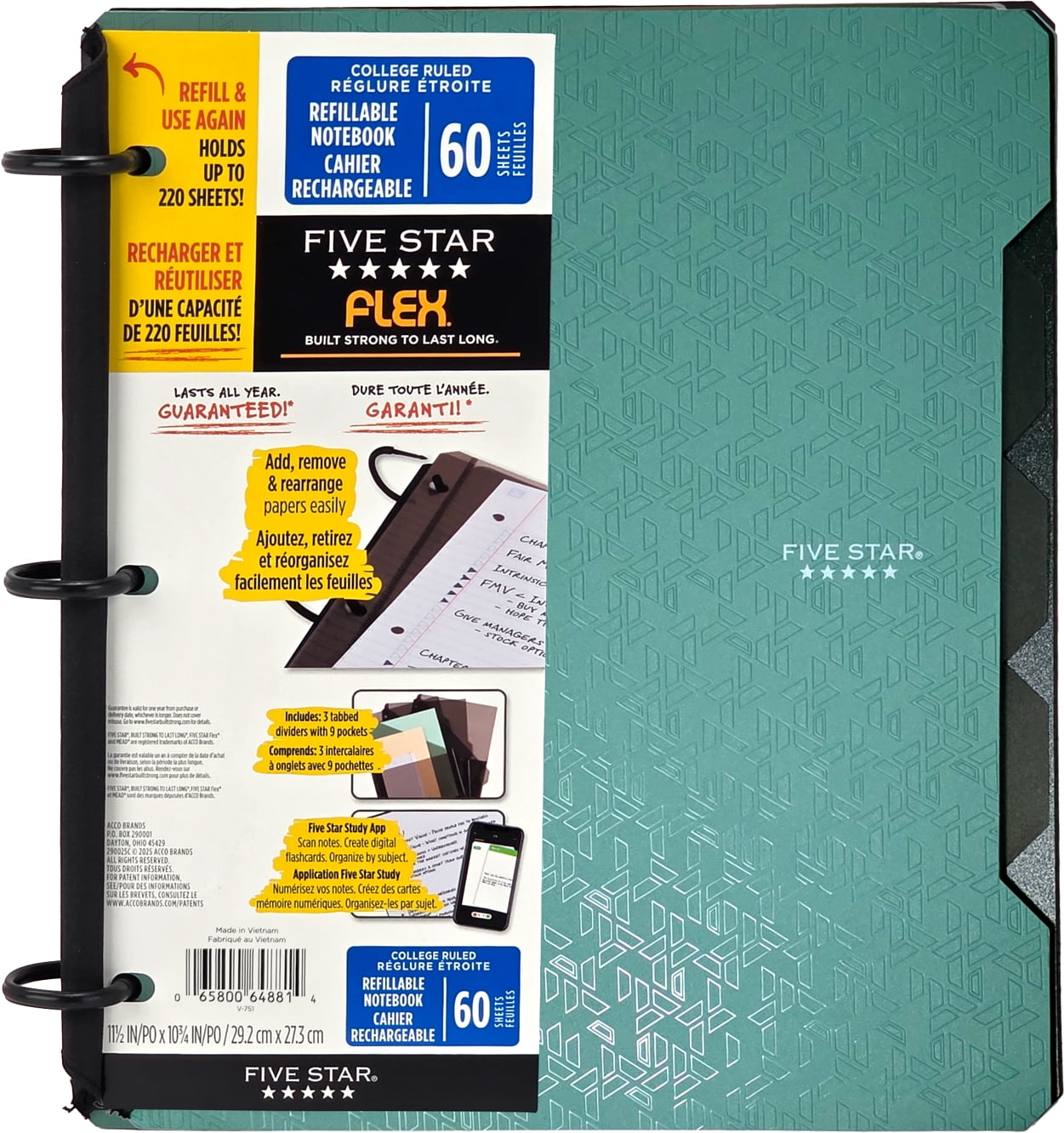 Five Star® Large Flex Notebinder, Seaglass