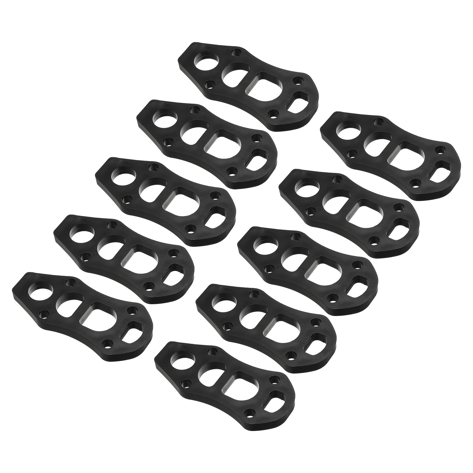 Unique Bargains 3/8'(10mm) Skateboard Riser Pads, 10Pcs Plastic Skateboard Angle Wedge Shock Pads, Black