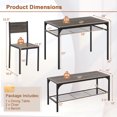 thumbnail image 3 of Costway Ensemble Dinette 4 Pcs pour Petit Espace Coin-Déjeuner Table à Manger Moderne avec 2 Chaises Gris, 3 of 10