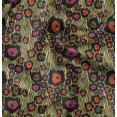 thumbnail image 1 of Soimoi Yellow Modal Satin Fabric Wild Animal Skin Print Sewing Fabric BTY 42 Inch Wide, 1 of 6