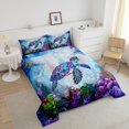 thumbnail image 4 of Erosebridal Gradient Sea Turtle Comforter Sets Queen Size, Ocean Animal Comforters & Duvets, Cartoon Decor, Reversible, 4 of 7