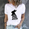 thumbnail image 2 of Pompotops Women Crewneck T Shirts Easter Rabbit Print Tees Short Sleeve T Shirt Blouse Tops, 2 of 9