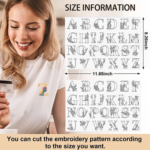 Cagogo 4Pcs Embroidery Stabilizer, 50 Pack Washable Water Soluble Tear-off Stabilizer, Machine Embroidery Stabilizer Paper, Hand Sewing Stabilizer for Embroidery Projects, DIY Crafts, Bohemian