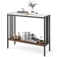 thumbnail image 1 of Costway Table Console de 36 Pouces avec Plateau en Pierre Frittée et Tablette Ouverte pour Salon, 1 of 10