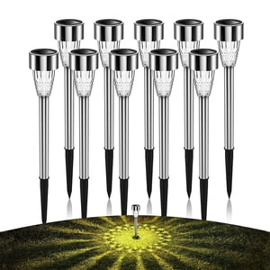 Infidev Solar Lights Outdoor Water-Resitant LED Lighting Solar Powered Outdoor Lights Solar Garden Lights for Patio Yard White Light Warm Light Colored Light 10Pack Clearance