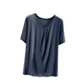 thumbnail image 2 of Weiqiqre T-Shirt à Col Rond pour Femme à Manches Courtes Ajusté T-Shirt Mince Uni Haut de Pyjama Pyjama à Manches Courtes, 2 of 8
