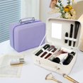 thumbnail image 3 of Large Capacity Travel Cosmetic Bag Ladies Portable Cosmetic Case With Mirror Small Portable Skin Care Makeup Storage Bags, 3 of 4