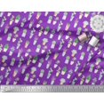 thumbnail image 3 of Soimoi Purple Rayon Fabric Cactus Leaves Print Sewing Fabric Yard 42 Inch Wide, 3 of 3