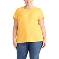 thumbnail image 3 of Rachel Roy Womens Slit Back Pullover Blouse, Yellow, Plus Size, 1X, 3 of 5