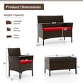 thumbnail image 3 of Gymax Set of 8 Patio Rattan Conversation Set Wicker Furniture Set w/ ChairRed Cushion, 3 of 10